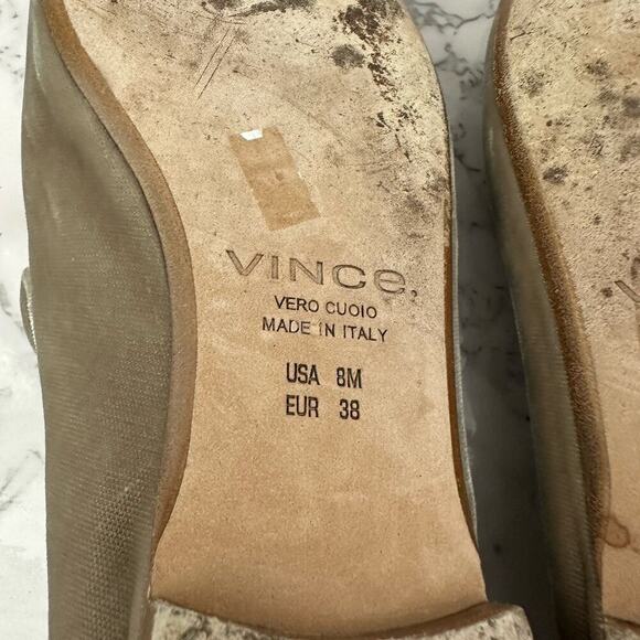 Vince Womens Gray Crushed Velvet Loafer Flats Size 8 Slip On Made in Italy - Picture 9 of 9